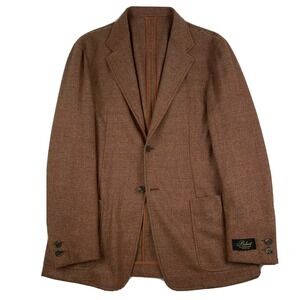 Belvest‎ Orange Herringbone Wool Cashmere Orange Mens Blazer Size 40R NWT